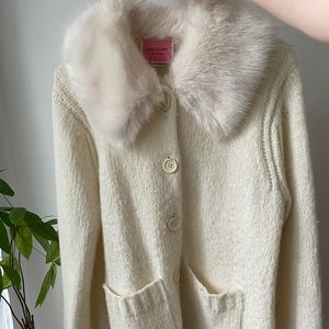 Kate Spade faux fur trim cardigan